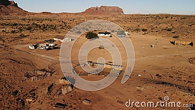 Village near the Oljatoâ€“Monument Valley in Arizona. Ranch hou Stock Photo